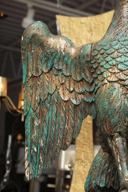 Carved Eagles on Stands 5