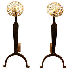 Flower Blossom Andirons