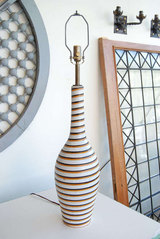 Pottery Swedish Horizontal Striped Lamps