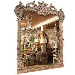 Antique Grand Scale Elaborately Carved Mirror