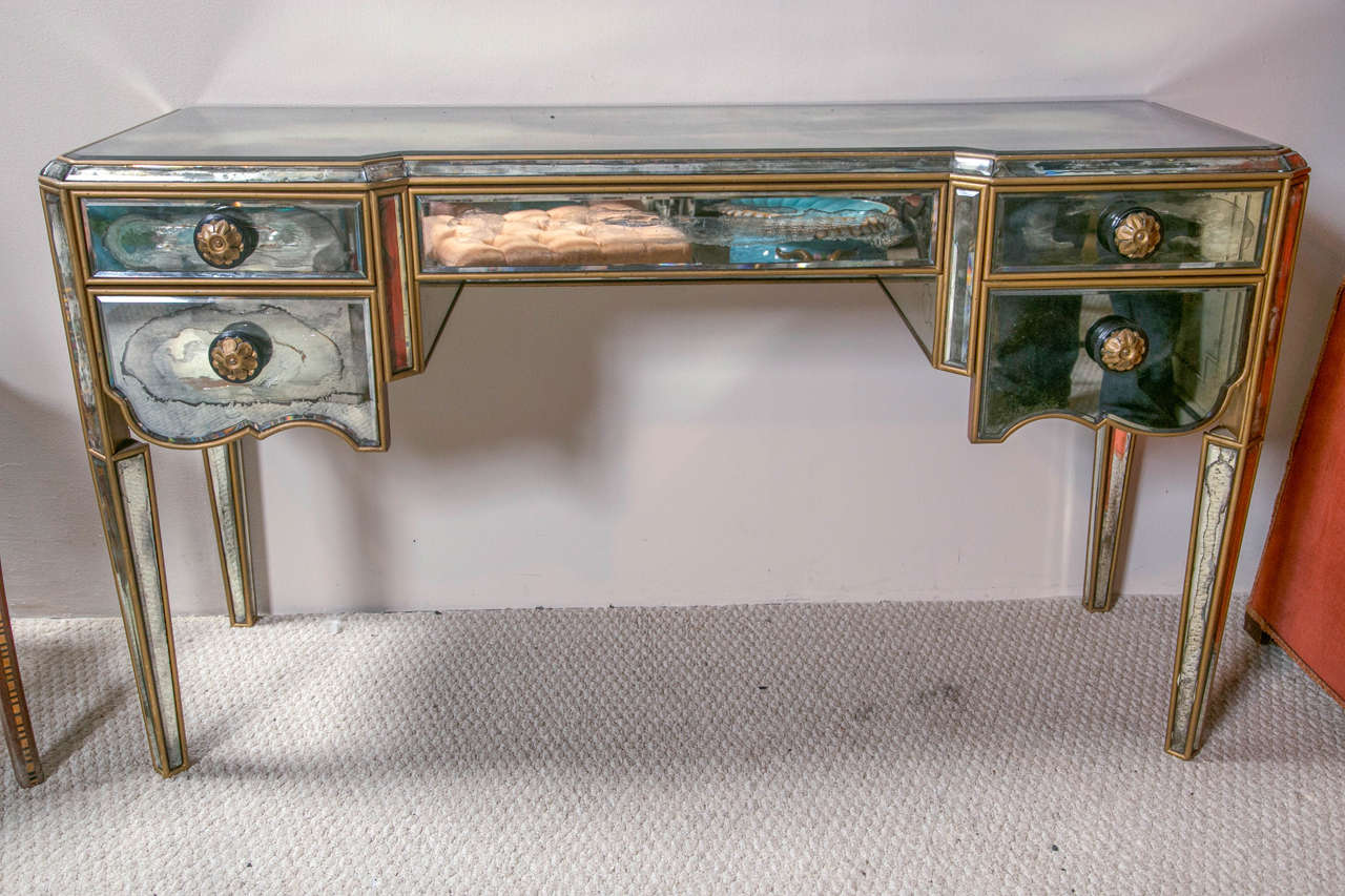 Mirrored Vanity desk.  Great mirrored vanity and stool (not shown in the picture)