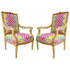 Pair of Antique Gold Framed Chairs