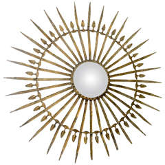 Metal Starburst Mirror with Detailed Arms 6