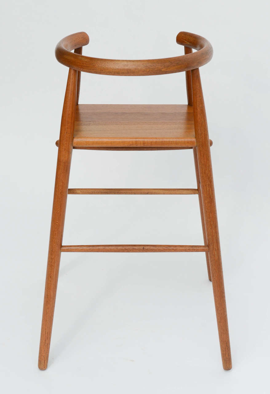 Mid-20th Century Teak Child's Modern High Chair Nanna Ditzel for Kolds Savvaerk