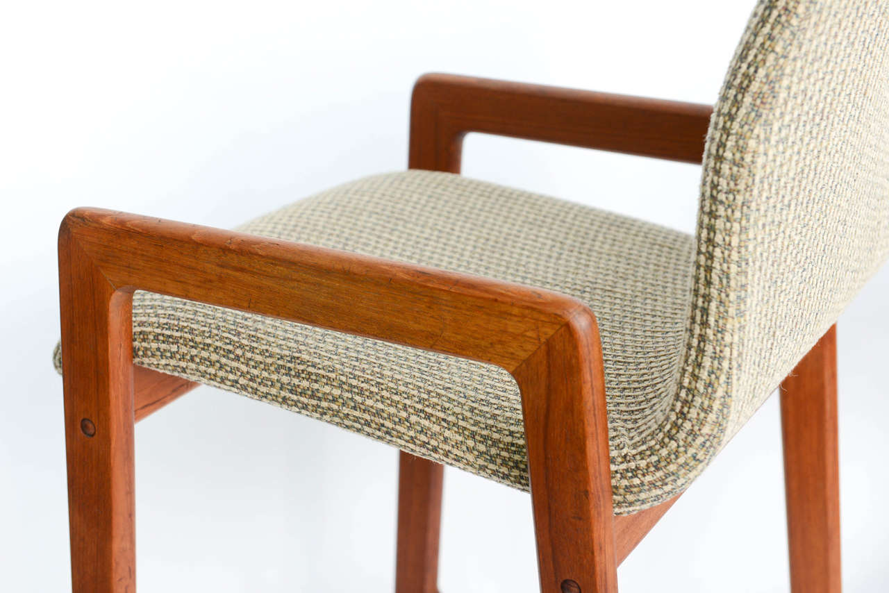 Mid-20th Century Danish Teak Sculpted Seat Barstools