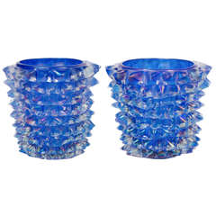 A Pair of  large and impressive “Rostrati” Glass Vases by Pino Signoretto