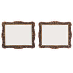 Rare Pair of Late 19th Century Pine Mirrors