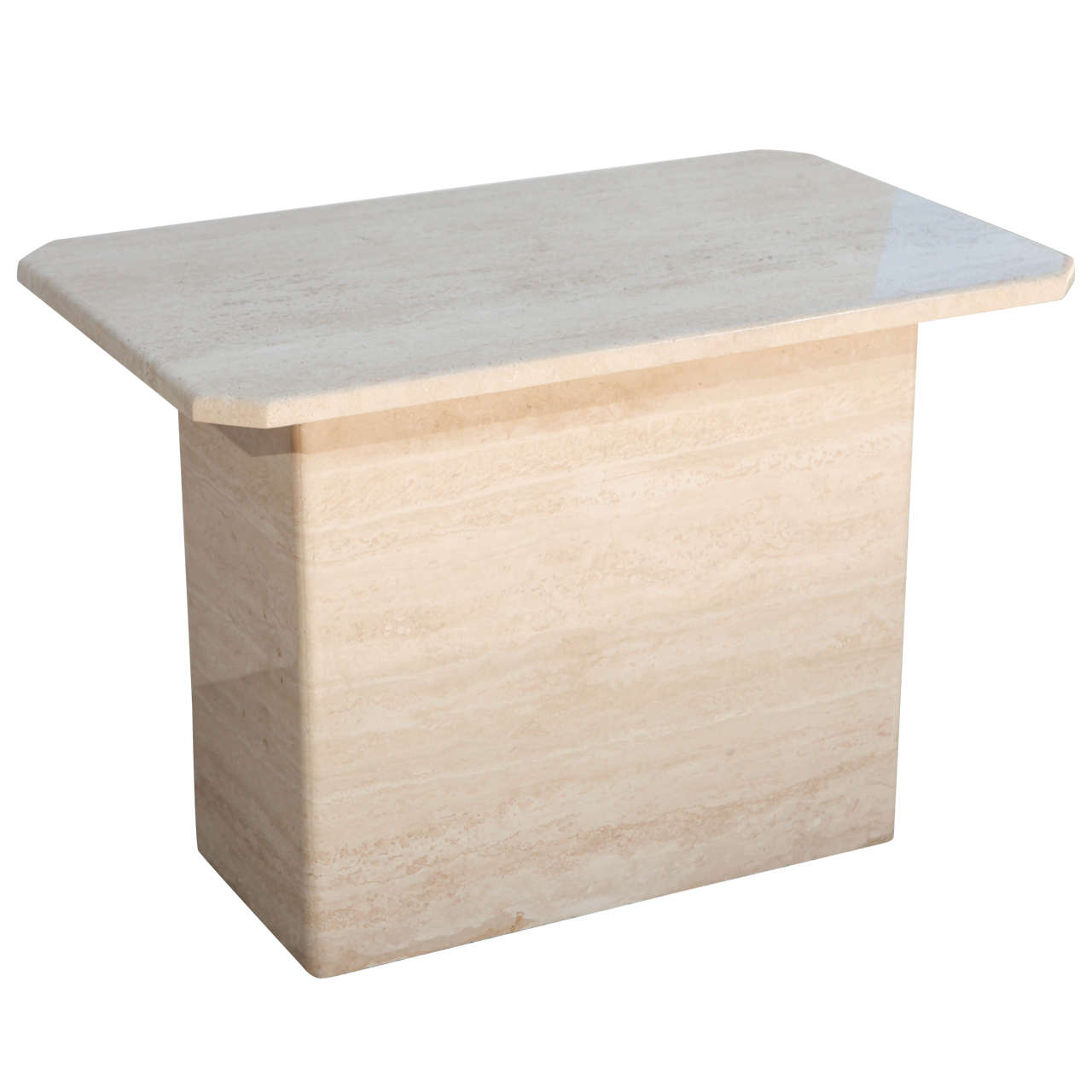 Pair of Vintage Travertine Free-Form Side Tables For Sale
