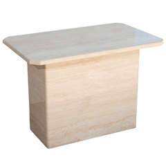 Pair of Vintage Travertine Free-Form Side Tables