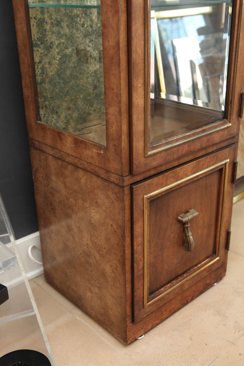Antique Burled Wood Display Case with Pagoda Top For Sale 5