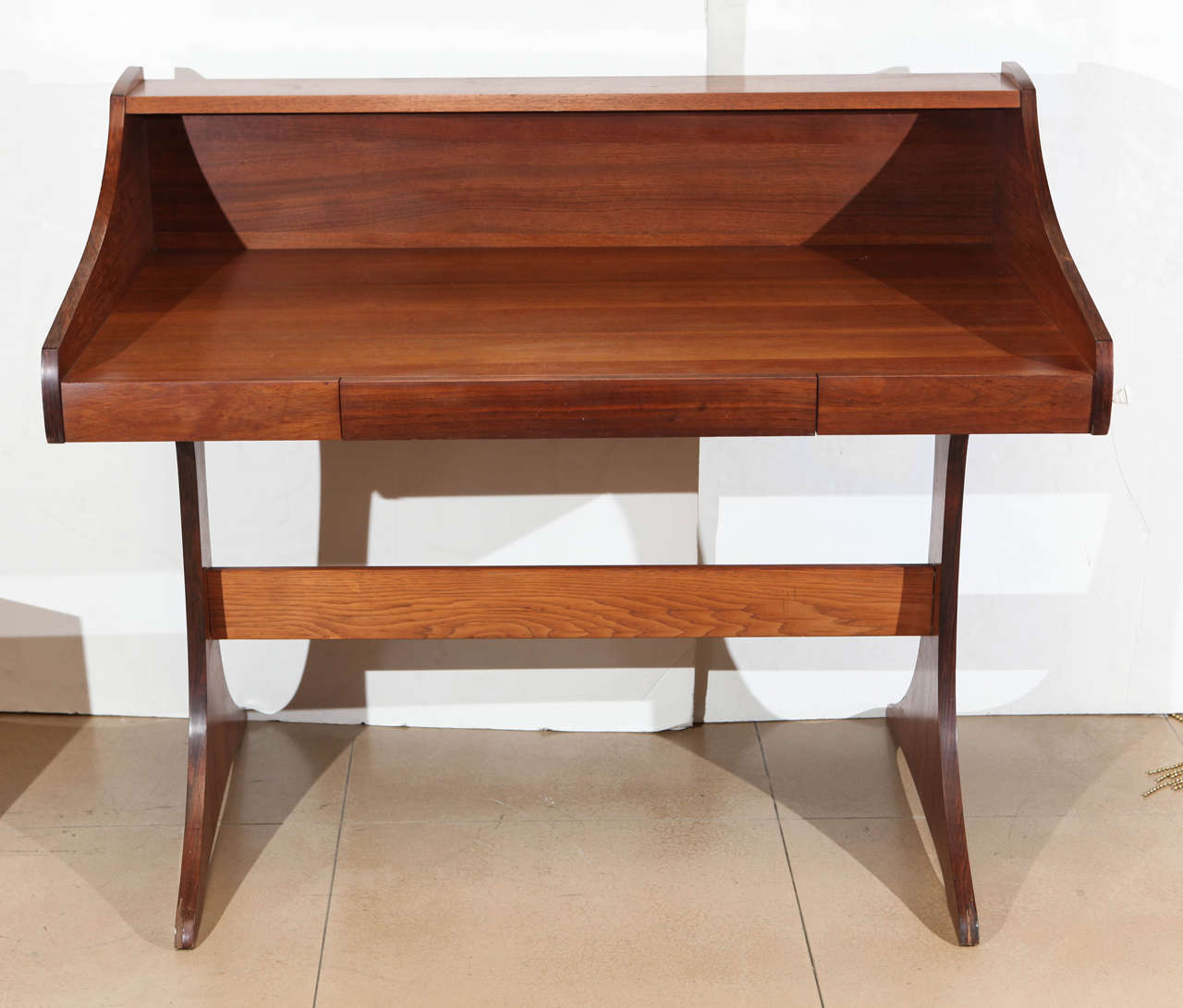 Mid-Century Walnut Desk by Kroehler at 1stDibs