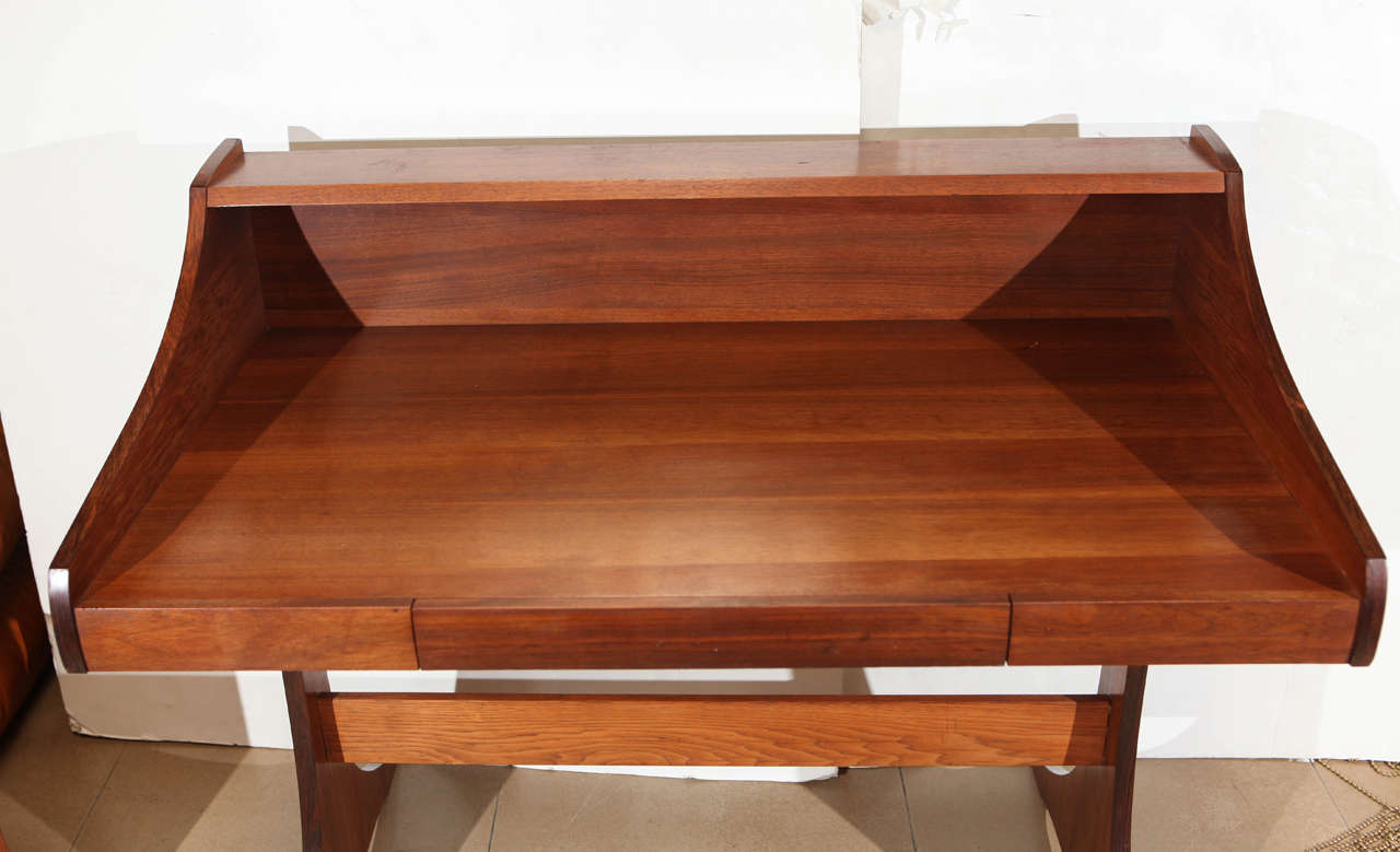 Mid-Century Walnut Desk by Kroehler at 1stDibs