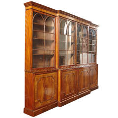 George III Style Mahogany Breakfront Cabinet