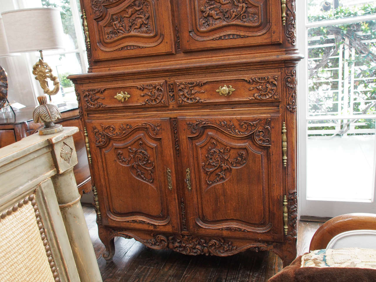 Belgian Exceptionally Well Carved Buffet A Deux Corps