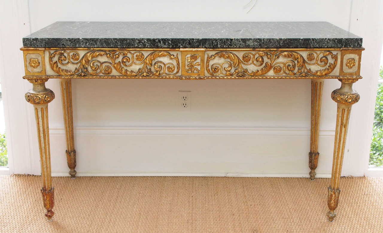 French Louis XVI Style Giltwood Console