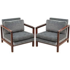 Rosewood and Brass Chairs by Roger Sprunger for Dunbar