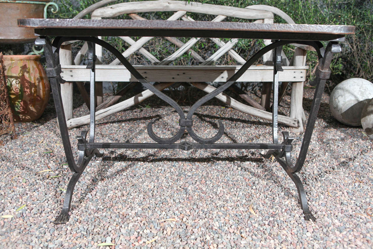 Early 20th Century Iron Table with Mosaic Stone Top from England  2