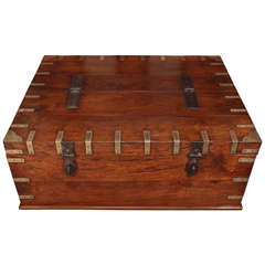 Antique 19th Century Campaign Trunk as Coffee Table