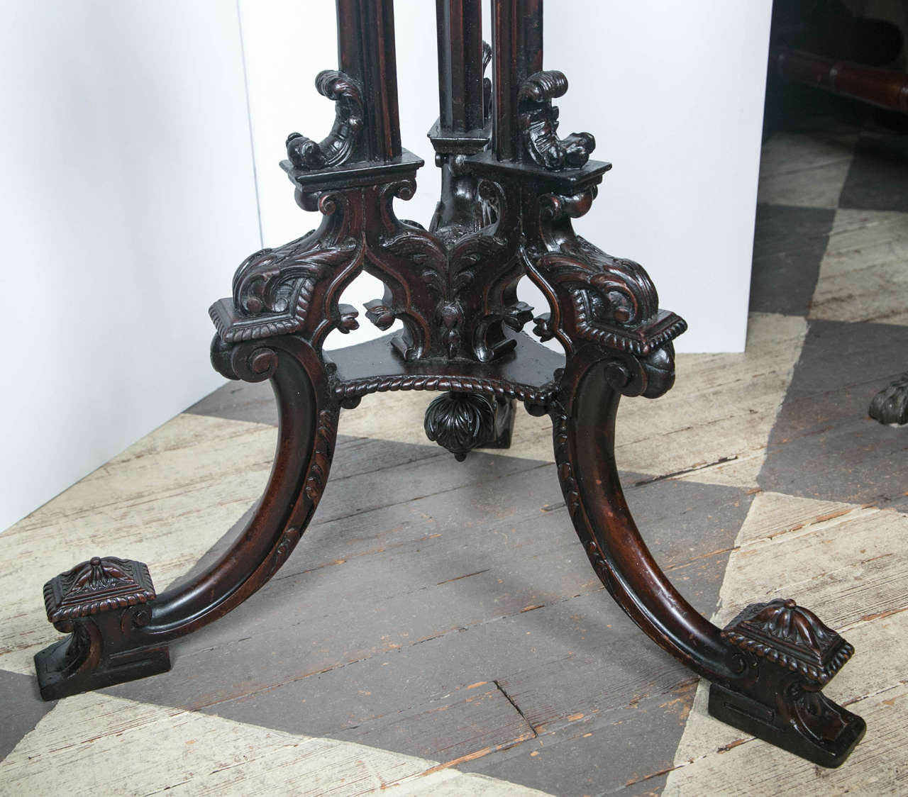 Unusual Gothic Revival Candle or Plant Stand In Excellent Condition In Woodbury, CT