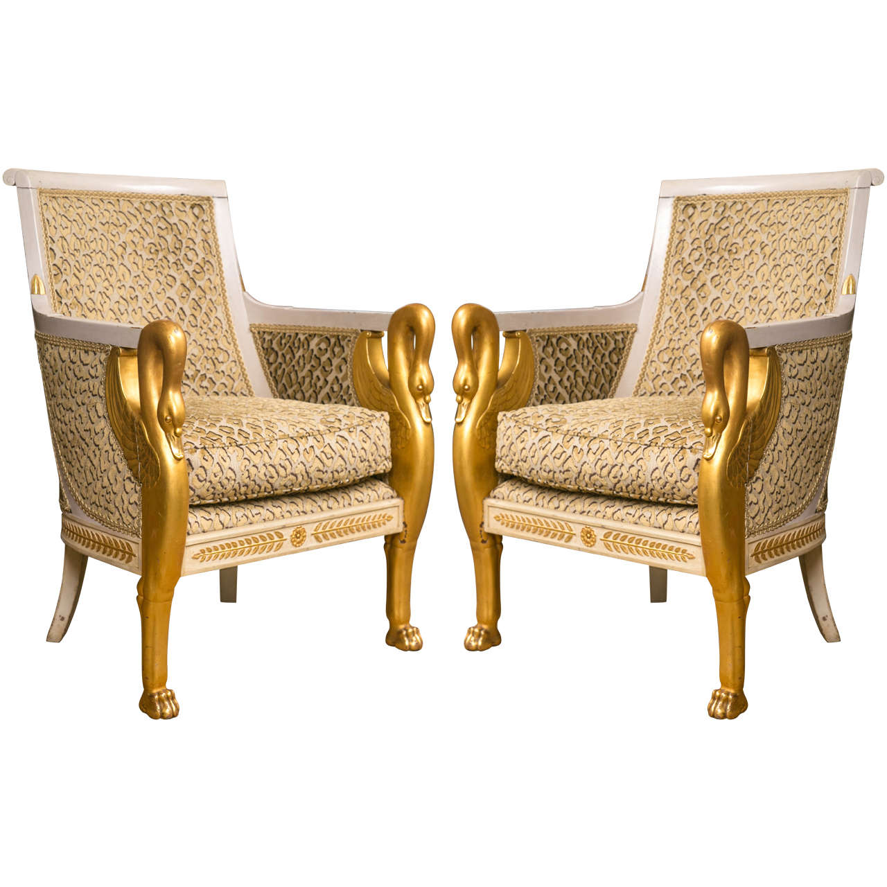 Pair of Period French Empire Bergeres