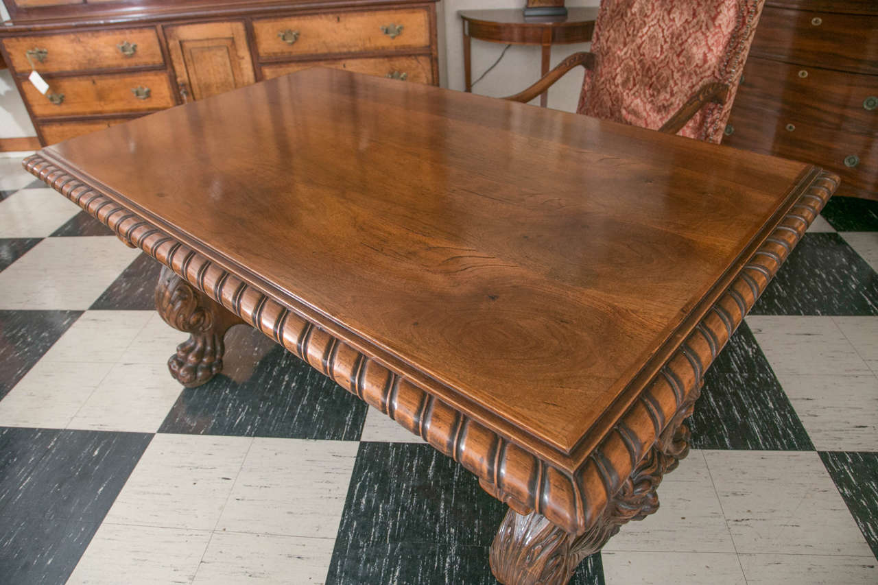 One-of-a-Kind Austro-Hungarian Carved Walnut Library / Writing Table 1