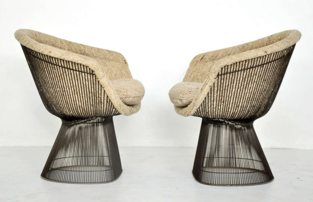 Warren Platner Bronze Lounge Chairs In Excellent Condition In Chicago, IL