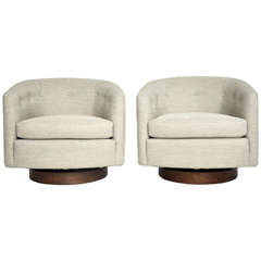 Milo Baughman Swivel Lounge Chairs
