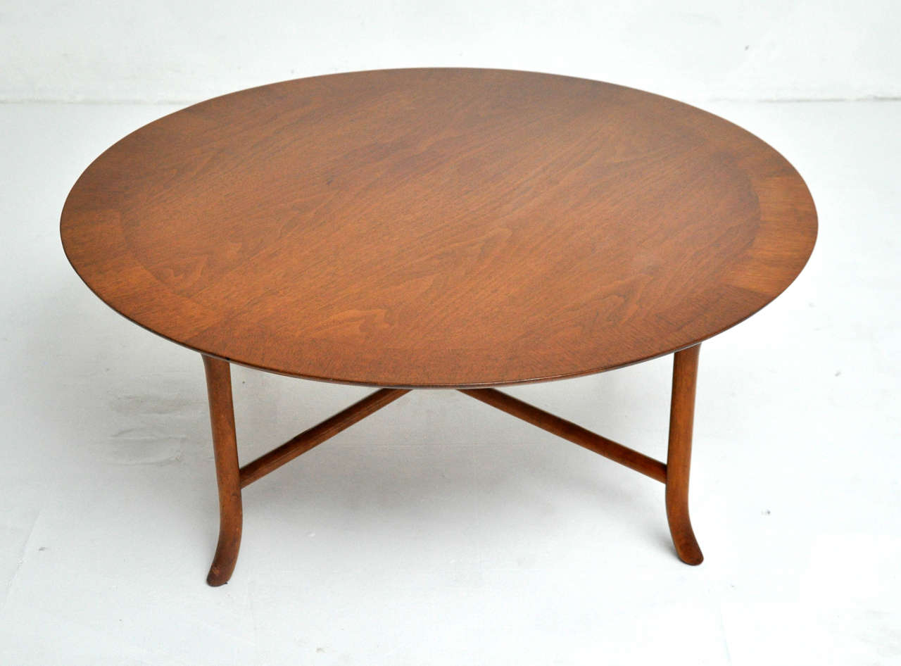 T.H. Robsjohn-Gibbings Round Saber Leg Coffee Table