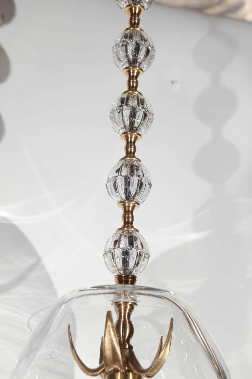 Restored Hand-Cast Glass Pendant In Excellent Condition For Sale In Los Angeles, CA