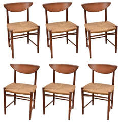Six Peter Hvidt Dining Chairs
