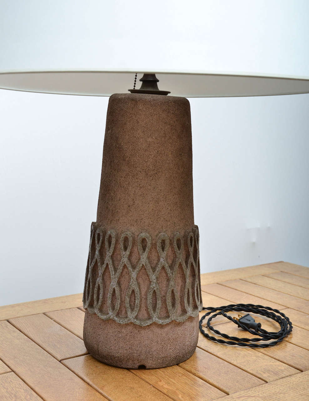 French Textured Stone Table Lamp