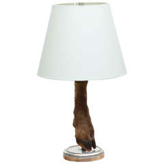 Table Lamp with Deer Hoof on Nickel Base 10