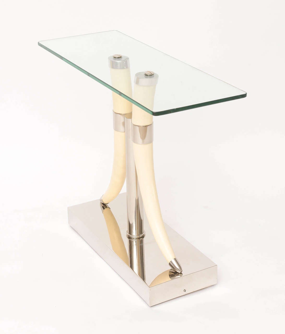Resin Faux Tusk Side Table