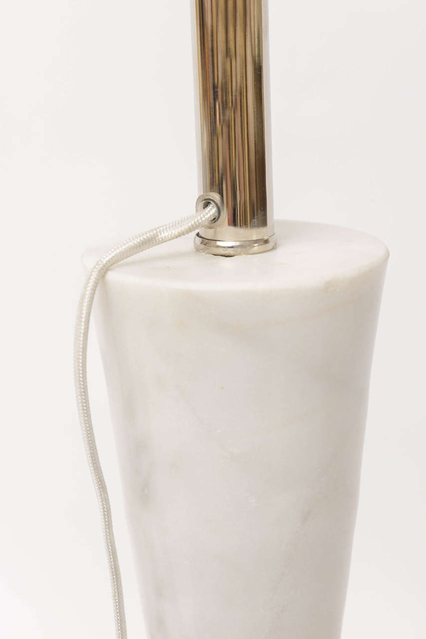 Italian Tall Carrera Marble Table Lamps