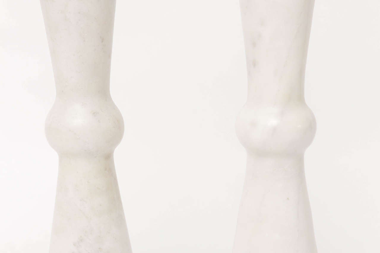 Tall Carrera Marble Table Lamps In Excellent Condition In North Miami, FL