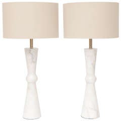 Tall Carrera Marble Table Lamps