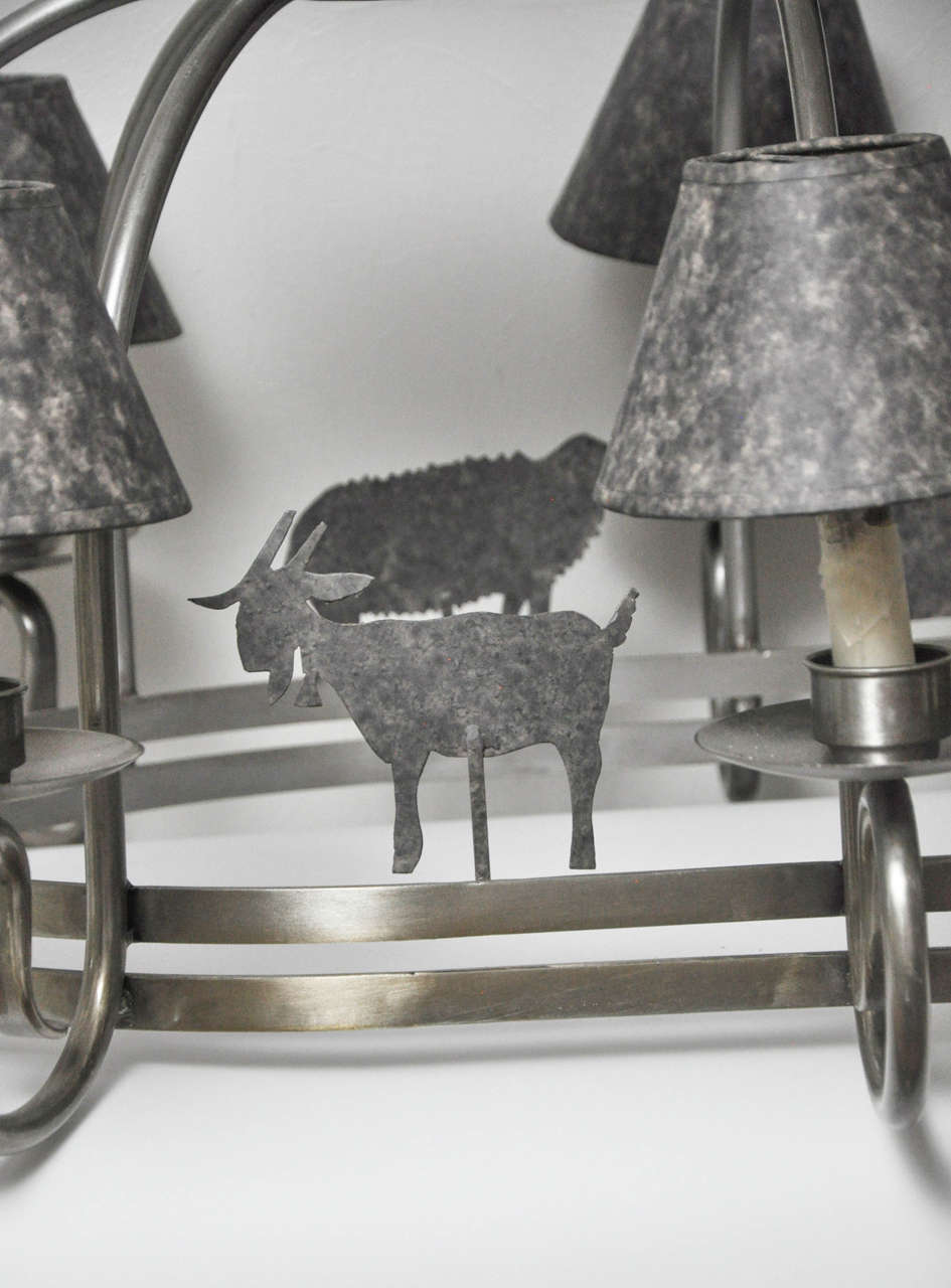 20th Century Country French Farm Animal Chandelier For Sale