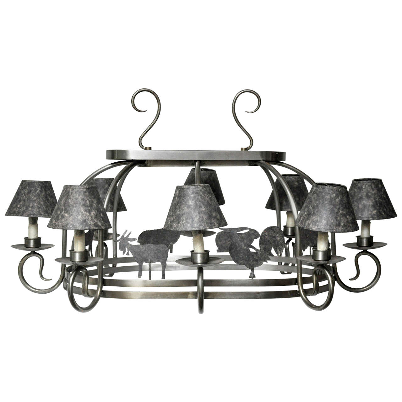 Country French Farm Animal Chandelier For Sale