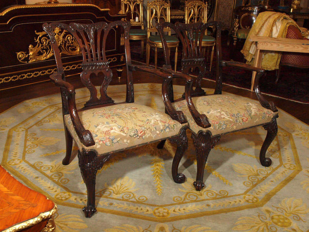 Pair of Antique English Arm Chairs