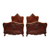 Pair of Antique French Rosewood Beds