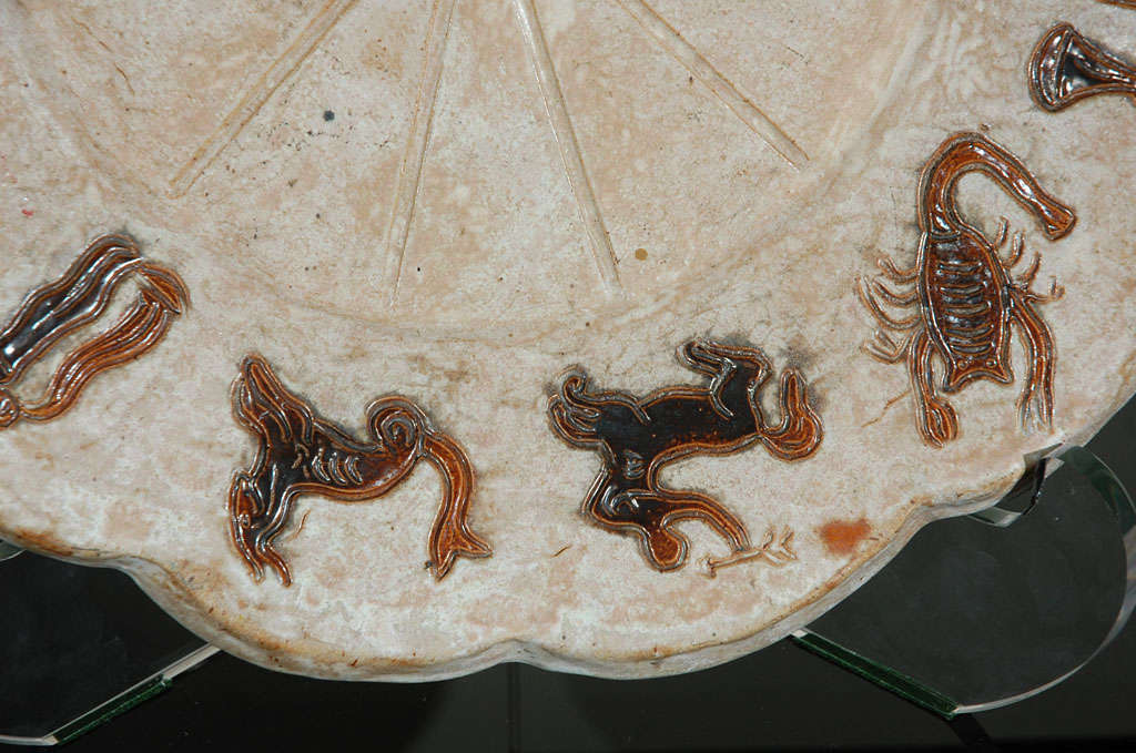 Keramik-Teller mit Tierkreiszeichen aus den 1970er Jahren, signiert Acmogres (Belgisch) im Angebot