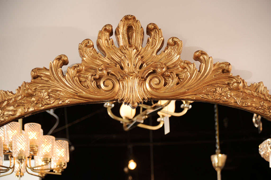 Large 1930's Italian Carved & Gilded Couple's Embrace Mirror