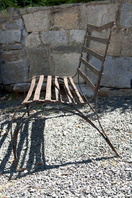 Art Deco Wrought Iron Bench In Good Condition In Woodbury, CT