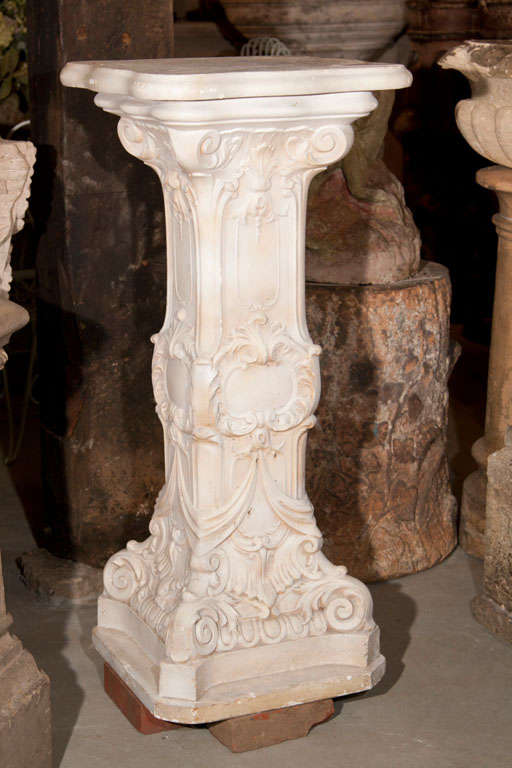 Plaster Stand Elegant French Rococo Plaster Pedestal For Sale at 1stDibs | plaster ...
