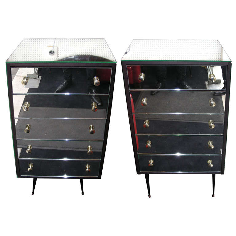Two 1960s Mirror Commodes For Sale