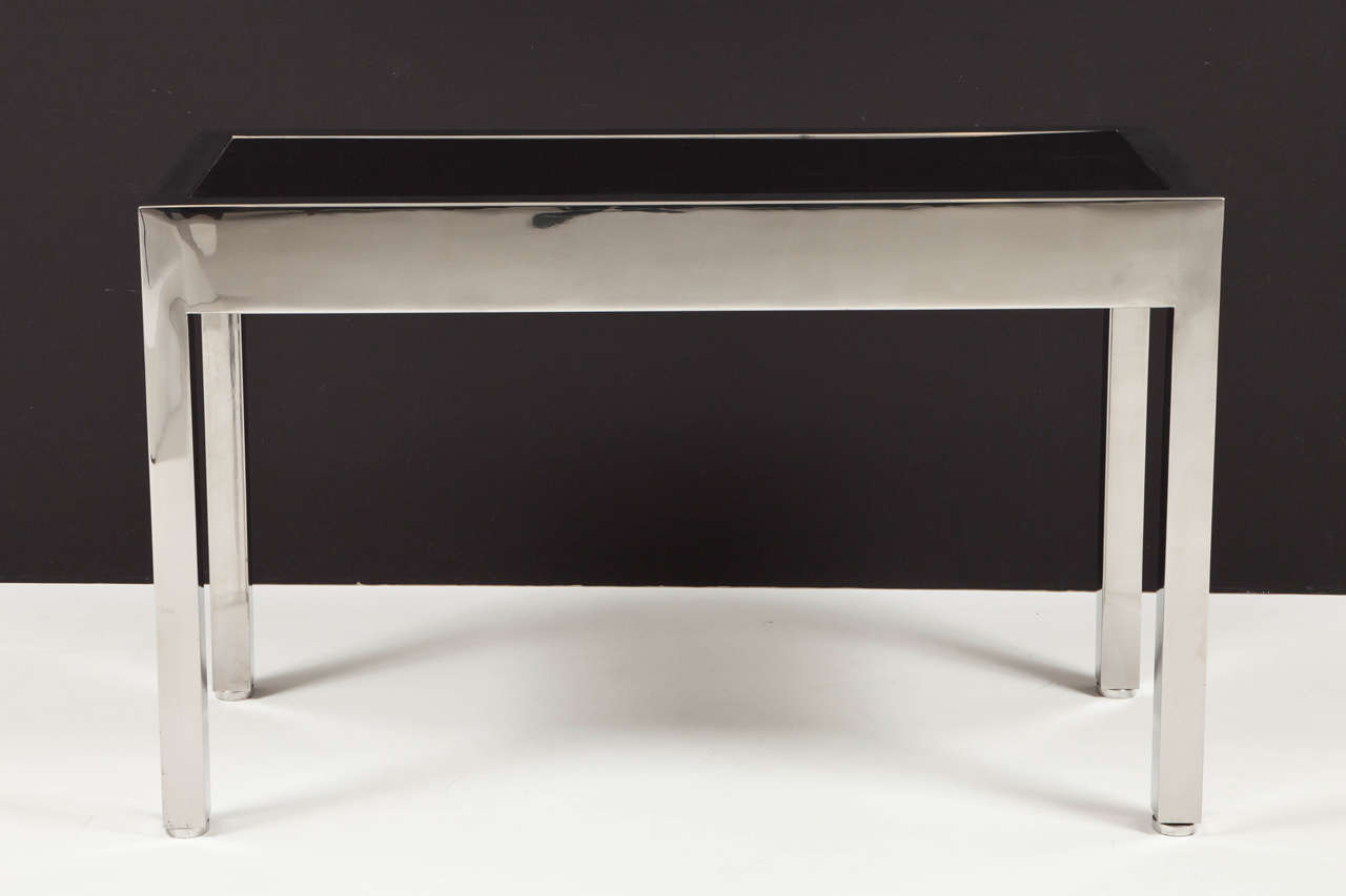 Stainless Steel and Lacquer Console or Writing Table  by Pace 5