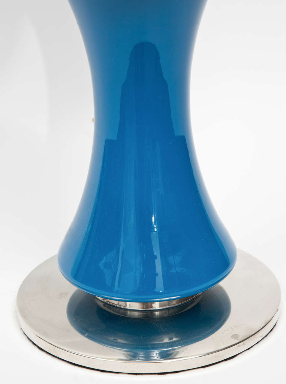 Pair of Swedish Cobalt Ceramic Totem Lamps In Excellent Condition In New York, NY