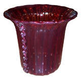 Vintage big red vase in murano glass .