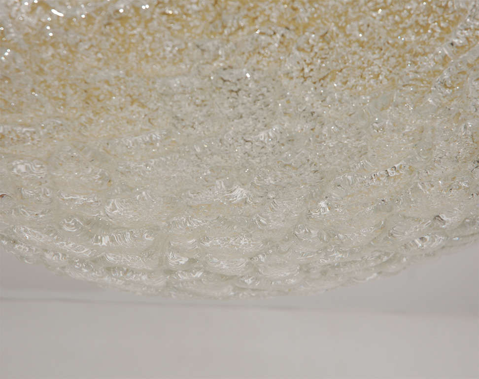 Large German Glass Flush Mount In Excellent Condition In Beverly Hills, CA