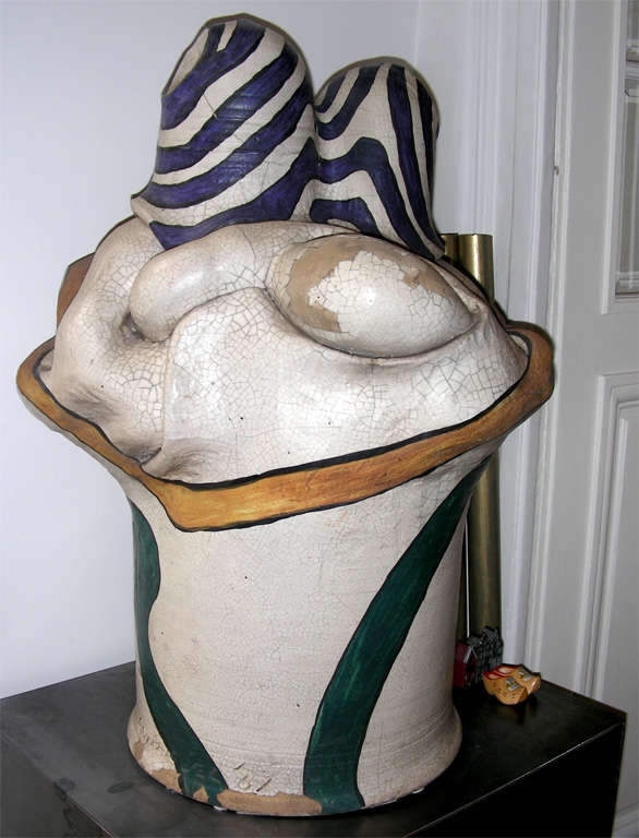 A massive  ceramic sculpture signed and dated Gonzales 67.